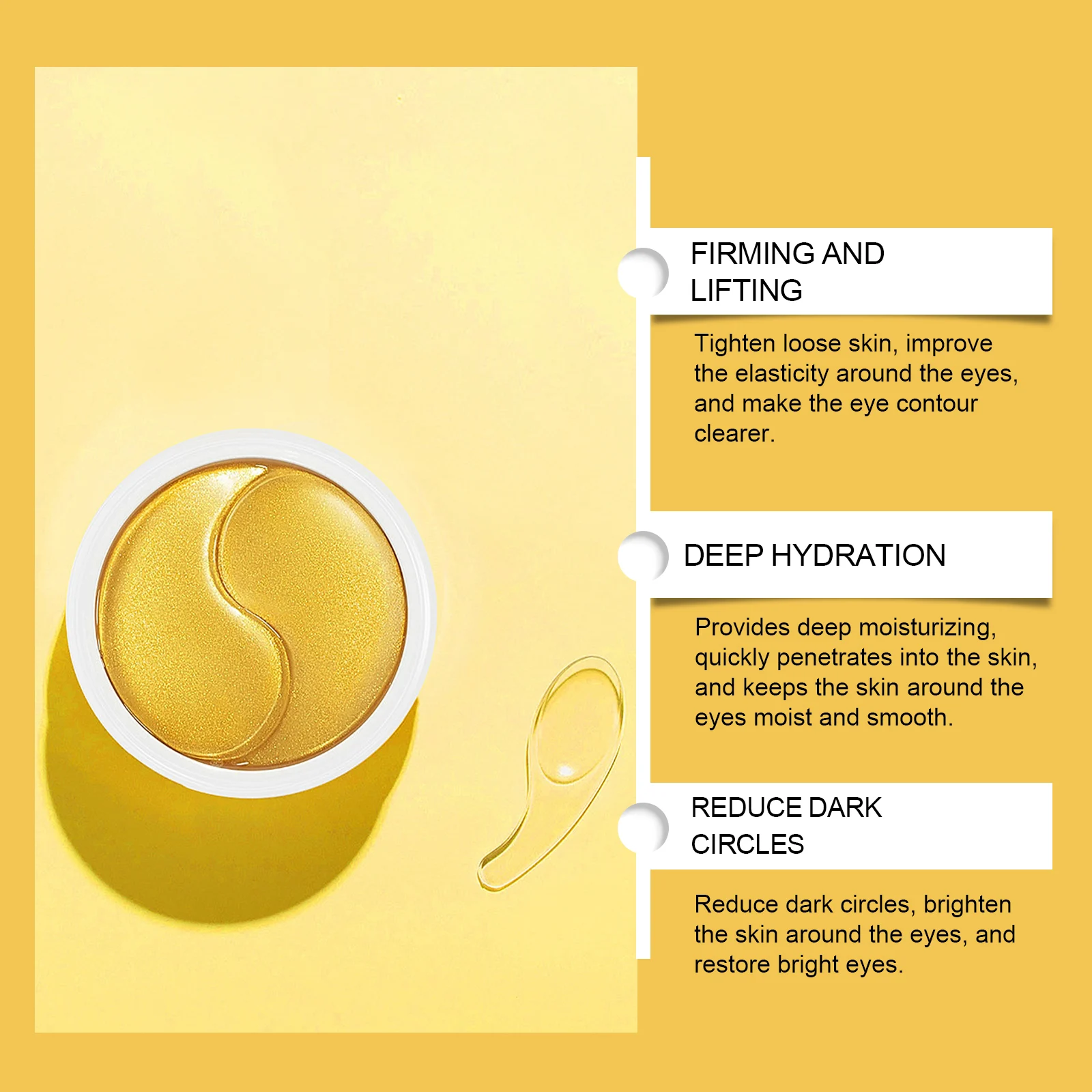 24k Gold Eye Mask Patches 60 Pieces Nourishing Anti-Wrinkle Firming Hydration 5 24k gold eye mask patches 60 pieces wes a8e6dwth desc 5