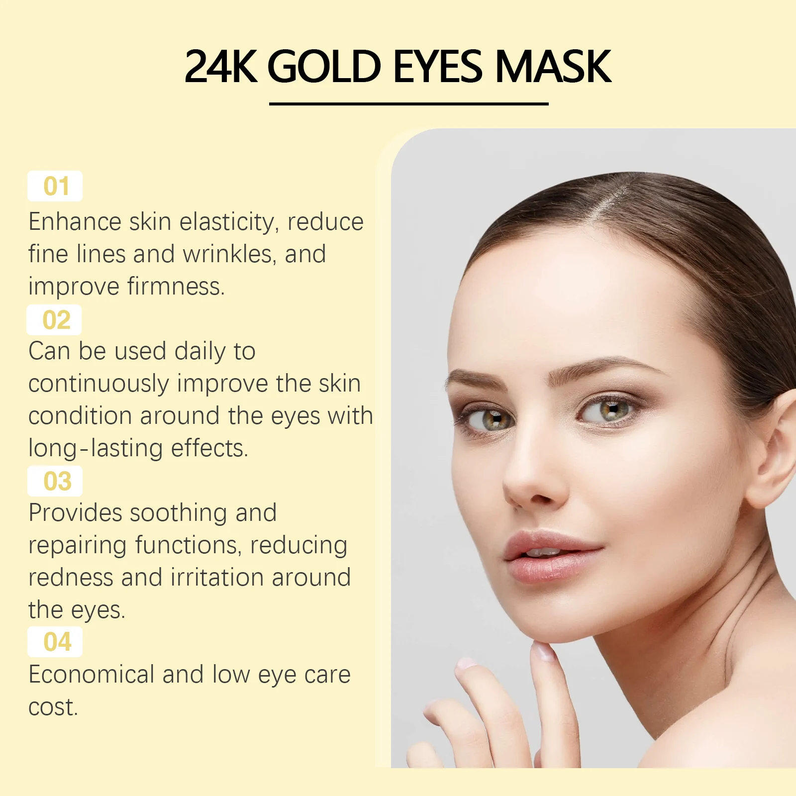West Month 24K Gold Eye Mask - Hydrating, Firming, Reduce Dark Circles & Puffiness 5 24k gold hydrating firming eye mask wes 2wk4m2pm desc 5