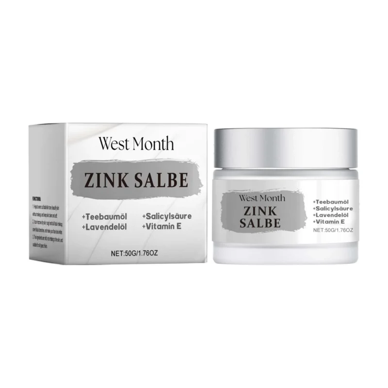 West Month Anti-Acne Soothing Cream 50g with Zinc Oxide and Tea Tree Oil for Clear, Healthy Skin