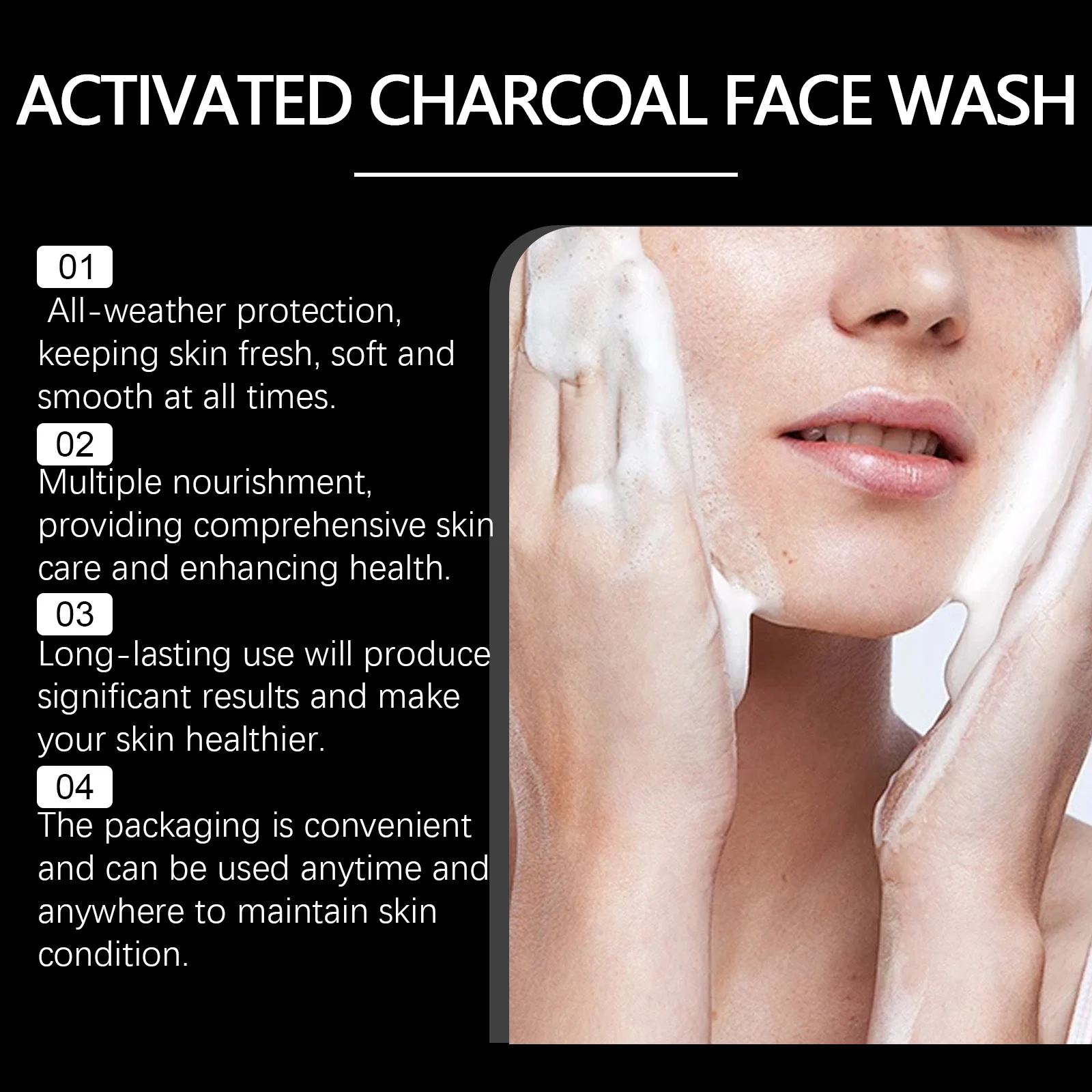West Month Activated Charcoal Face Wash Deep Cleansing, Exfoliating, Oil Control 5 activated charcoal face wash wes mcaafnjq desc 5