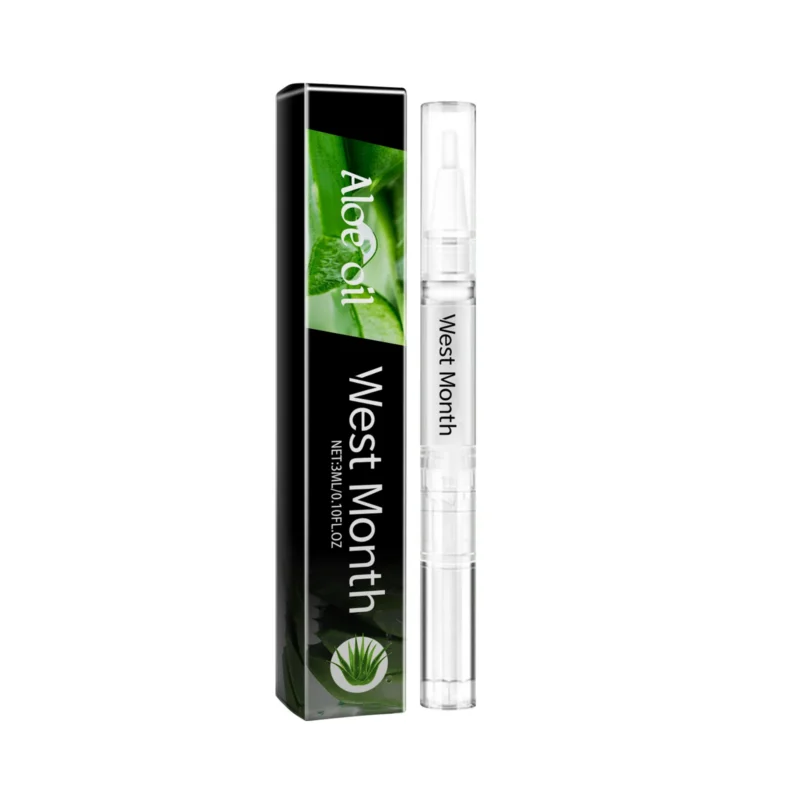 West Month Aloe Vera and Sweet Almond Cuticle Oil for strengthening, moisturizing, and protecting nails and surrounding skin