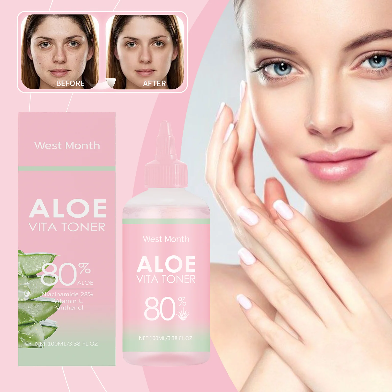 Aloe Vera Hydrating Toner 100ml with Niacinamide & Vitamin C for Soothing & Moisturizing 2 aloe vera hydrating toner 100ml niacinamide vitamin c wes av9mrubx desc 2