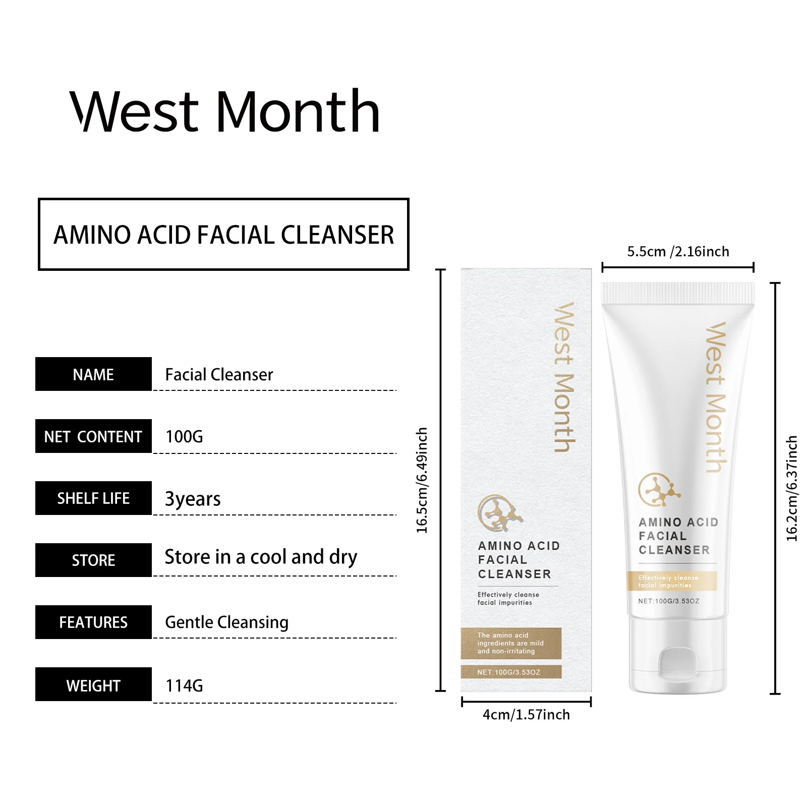 Amino Acid Facial Cleanser 100g Gentle Cleansing Improves Skin Condition 1 amino acid facial cleanser 100g wes 57hupur5 desc 1