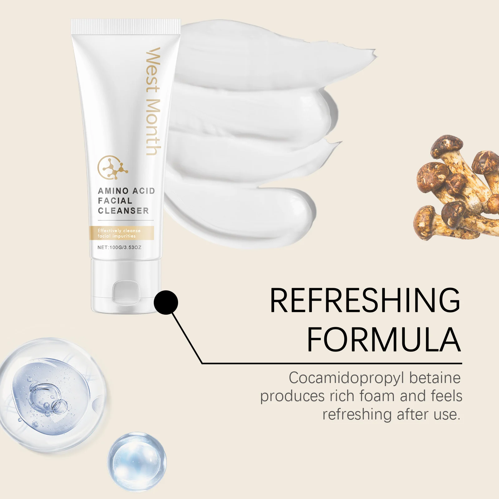 Amino Acid Facial Cleanser 100g Gentle Cleansing Improves Skin Condition 7 amino acid facial cleanser 100g wes 57hupur5 desc 7