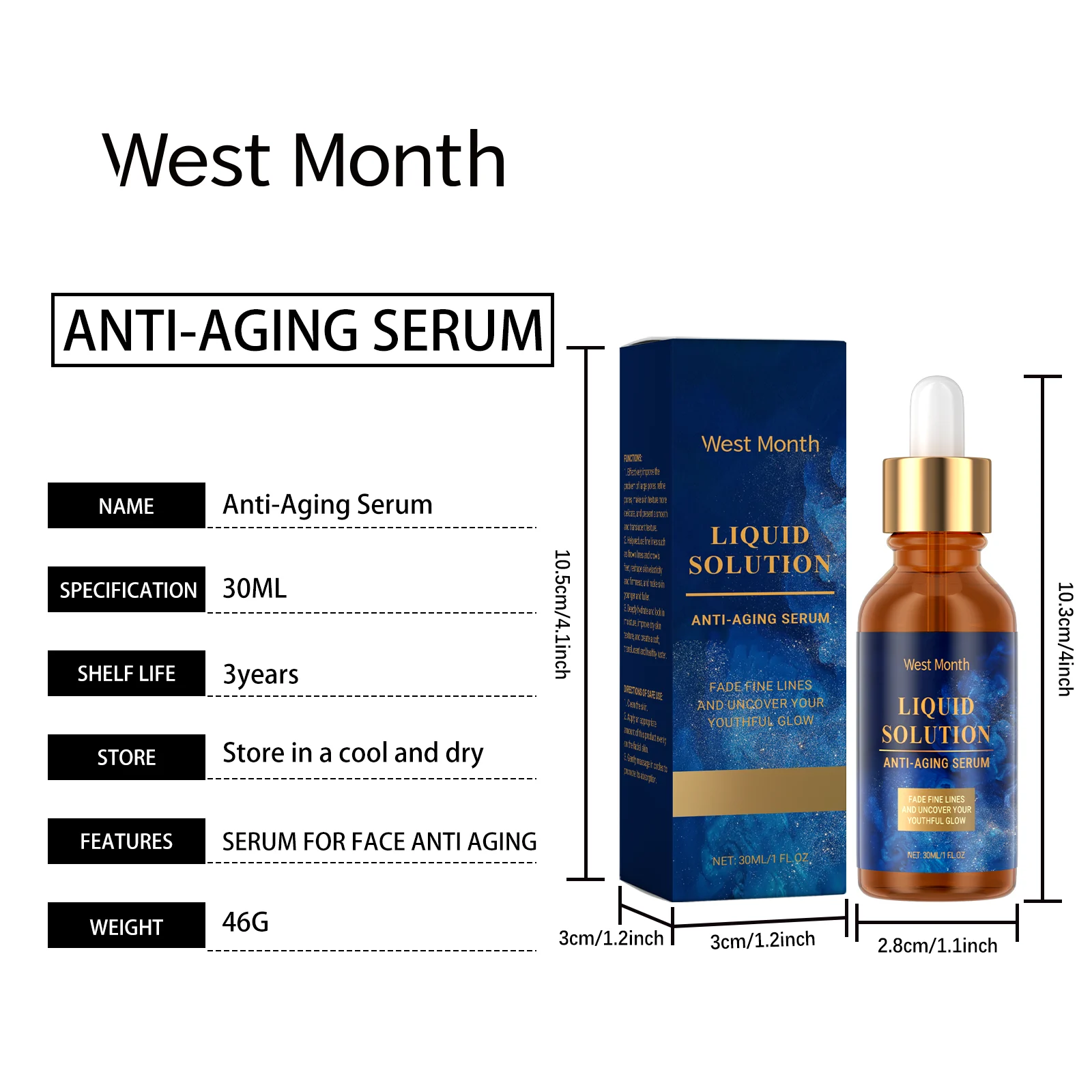 Anti-Aging Serum Firming Facial Essence 30ml, Hydrates & Refines Pores 1 anti aging facial firming serum 30ml wes 85chpkud desc 1