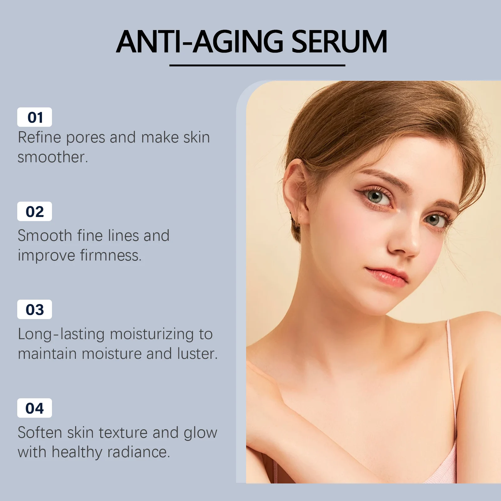 Anti-Aging Serum Firming Facial Essence 30ml, Hydrates & Refines Pores 11 anti aging facial firming serum 30ml wes 85chpkud desc 11