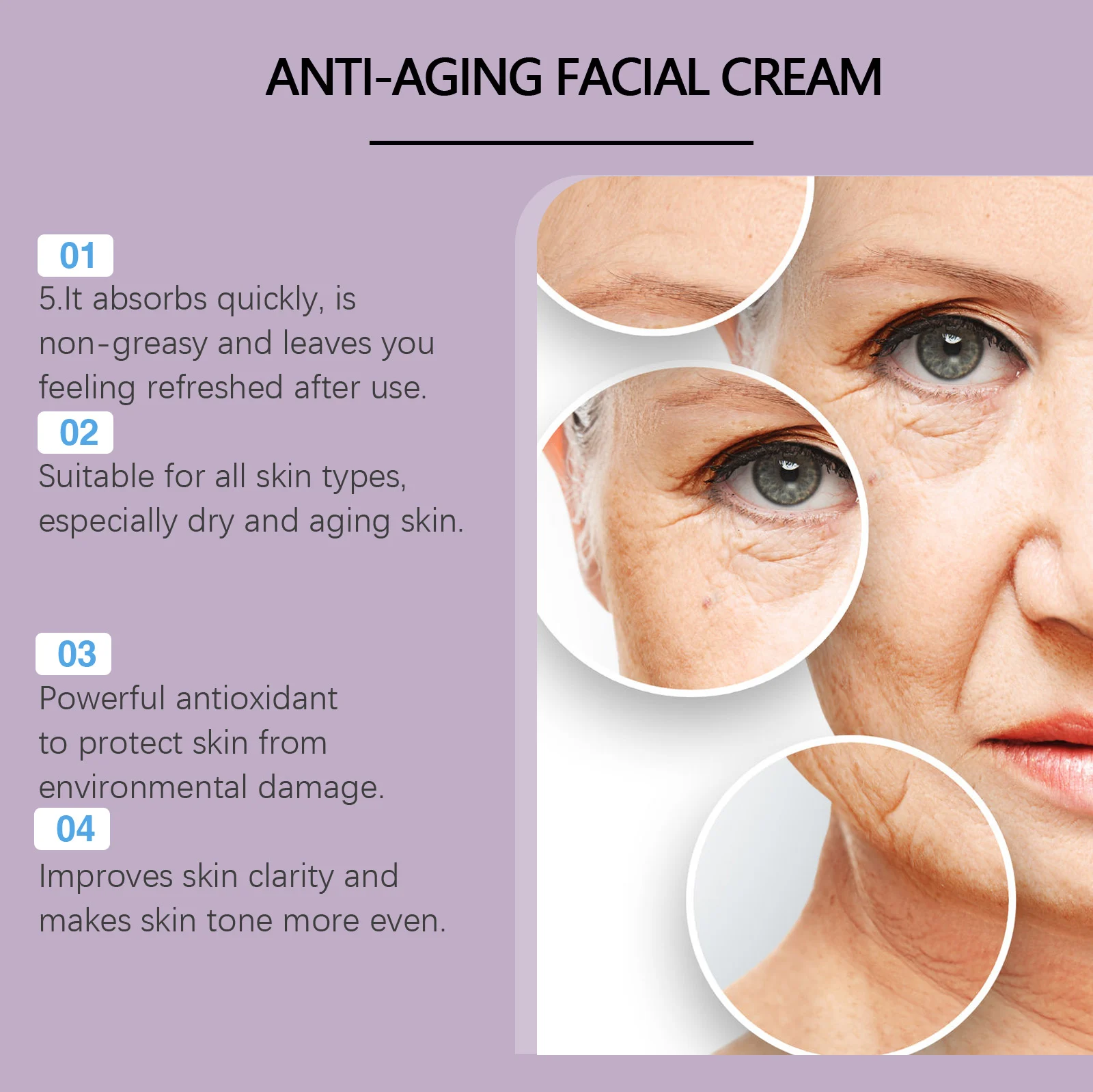 Anti-Aging Facial Cream Moisturizing & Firming Cream 120g with Retinol & Hyaluronic Acid 5 anti aging facial moisturizing firming cream 120g wes wdej6dcy desc 5