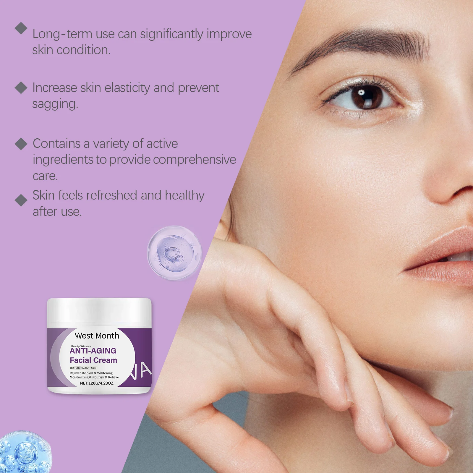 Anti-Aging Facial Cream Moisturizing & Firming Cream 120g with Retinol & Hyaluronic Acid 8 anti aging facial moisturizing firming cream 120g wes wdej6dcy desc 8