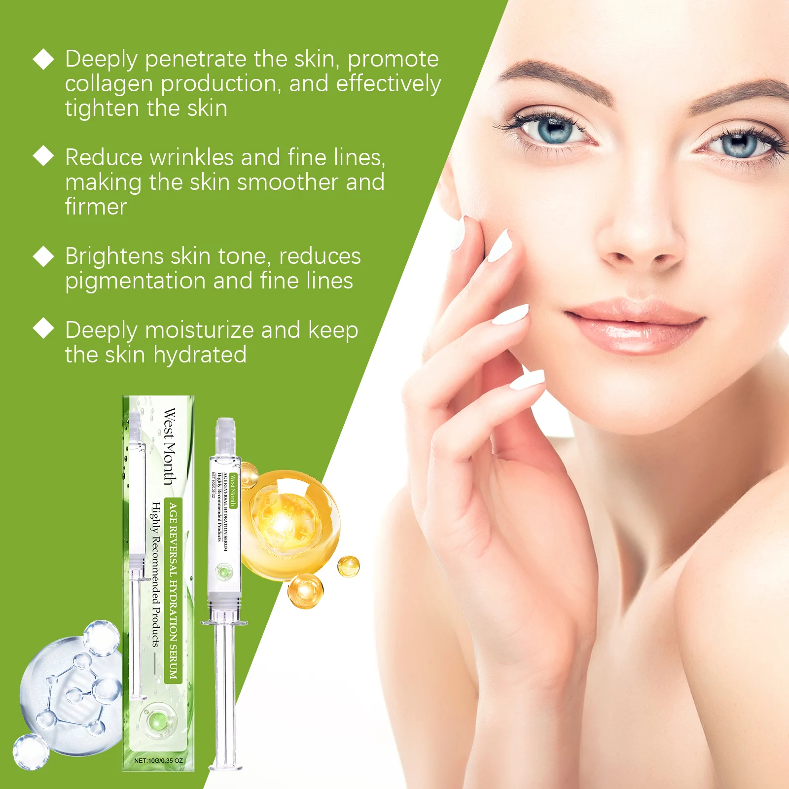 West Month Anti-Aging Hydration Serum, Moisturizing Essence with Dextran & Trehalose 6 anti aging hydration serum wes 7ems8kqb desc 6