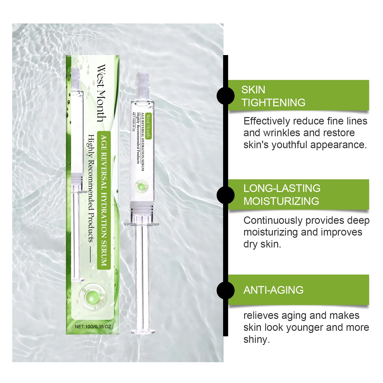 West Month Anti-Aging Hydration Serum, Moisturizing Essence with Dextran & Trehalose 8 anti aging hydration serum wes 7ems8kqb desc 8