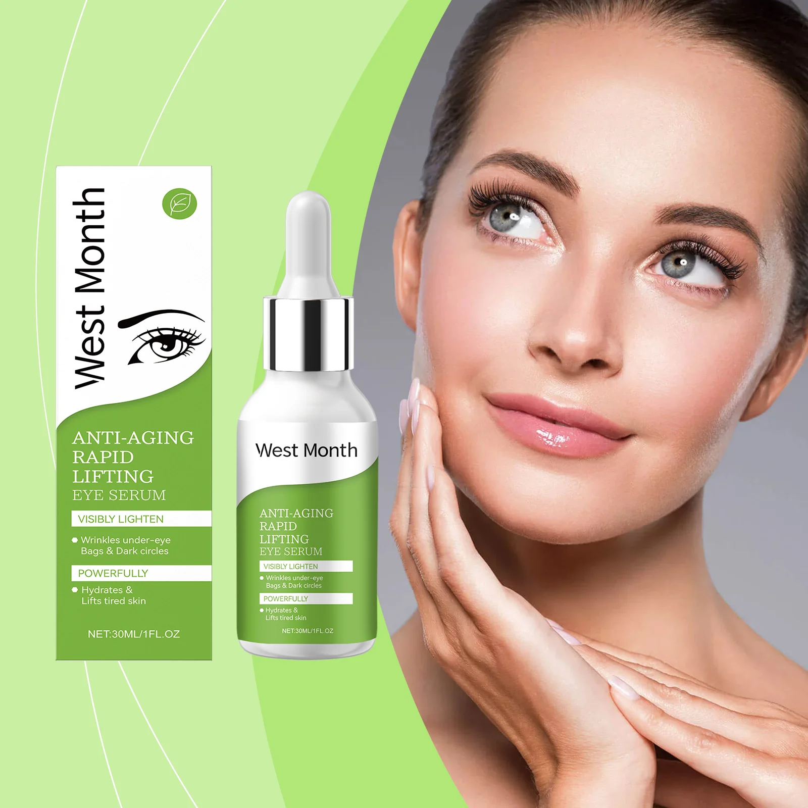 Anti-Aging Eye Serum 30ml with Hyaluronic Acid & Collagen for Wrinkles & Dark Circles 2 anti aging rapid lifting eye serum 30ml wes 8msx9y4d desc 2
