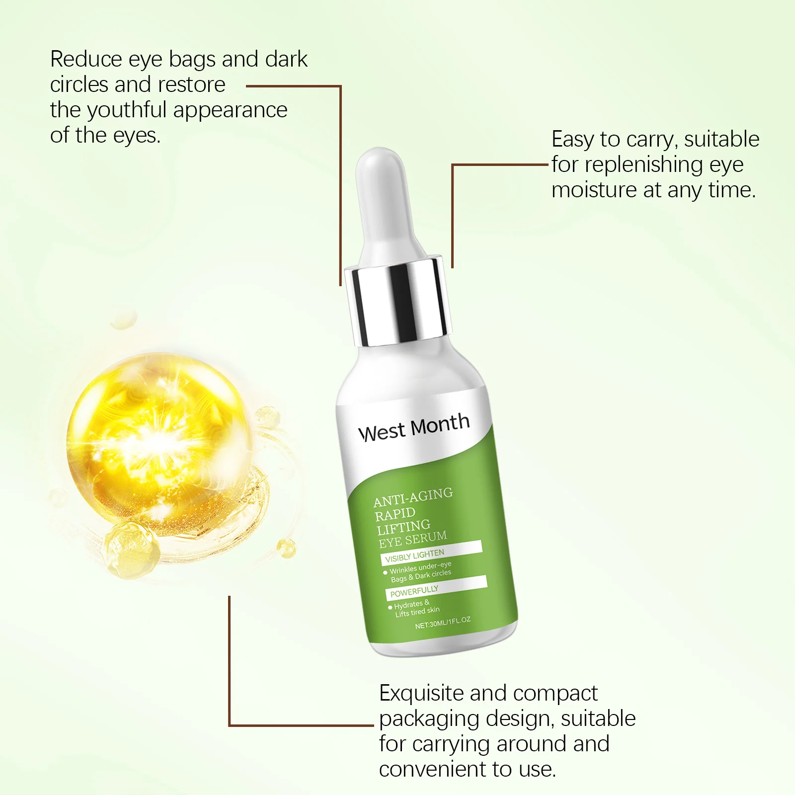 Anti-Aging Eye Serum 30ml with Hyaluronic Acid & Collagen for Wrinkles & Dark Circles 6 anti aging rapid lifting eye serum 30ml wes 8msx9y4d desc 6