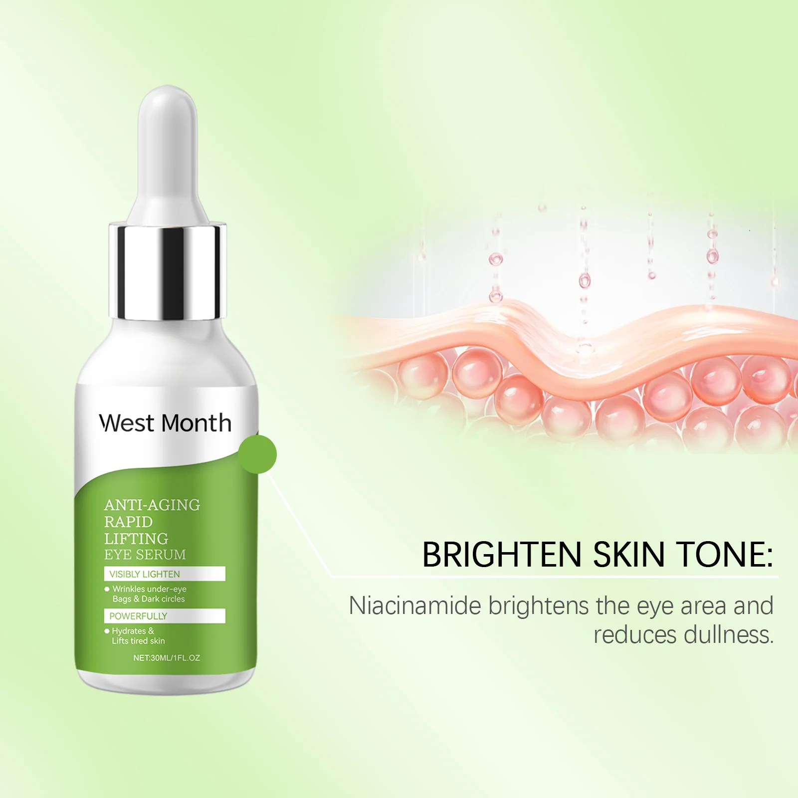 Anti-Aging Eye Serum 30ml with Hyaluronic Acid & Collagen for Wrinkles & Dark Circles 7 anti aging rapid lifting eye serum 30ml wes 8msx9y4d desc 7
