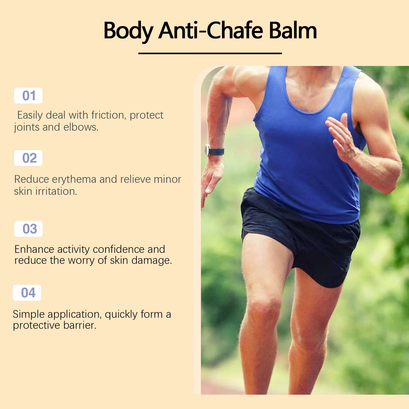 West Month Anti-Chafe Balm Skin Repair Stick for Body, Friction Protection & Moisturizing 5 anti chafe balm skin repair stick wes xmhyezky desc 5