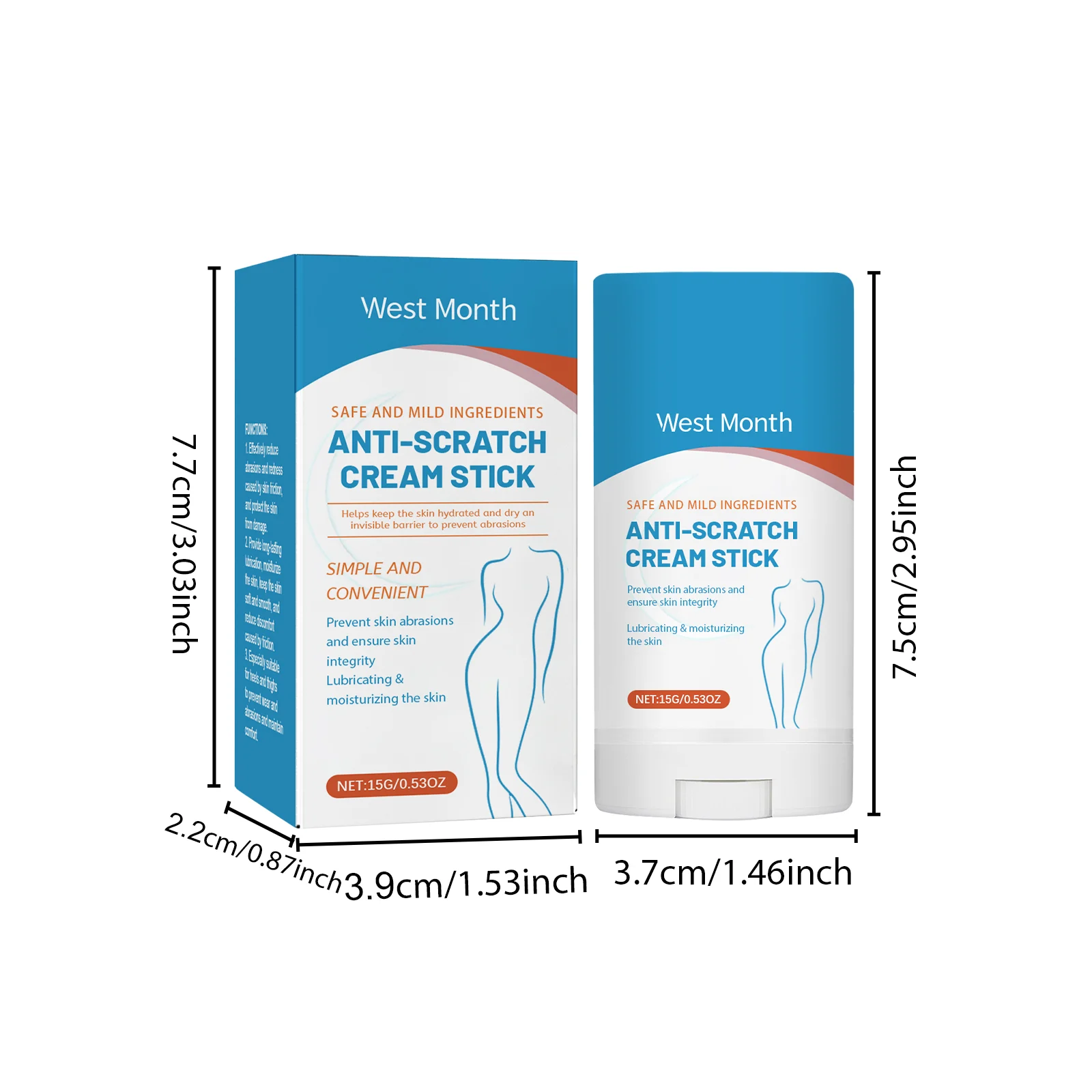 Anti-Chafing Cream Stick Skin Friction Protection Stick Moisturizing & Lubricating 15g 1 anti chafing cream stick friction protection moisturizing 15g wes 6mjxtyzd desc 1