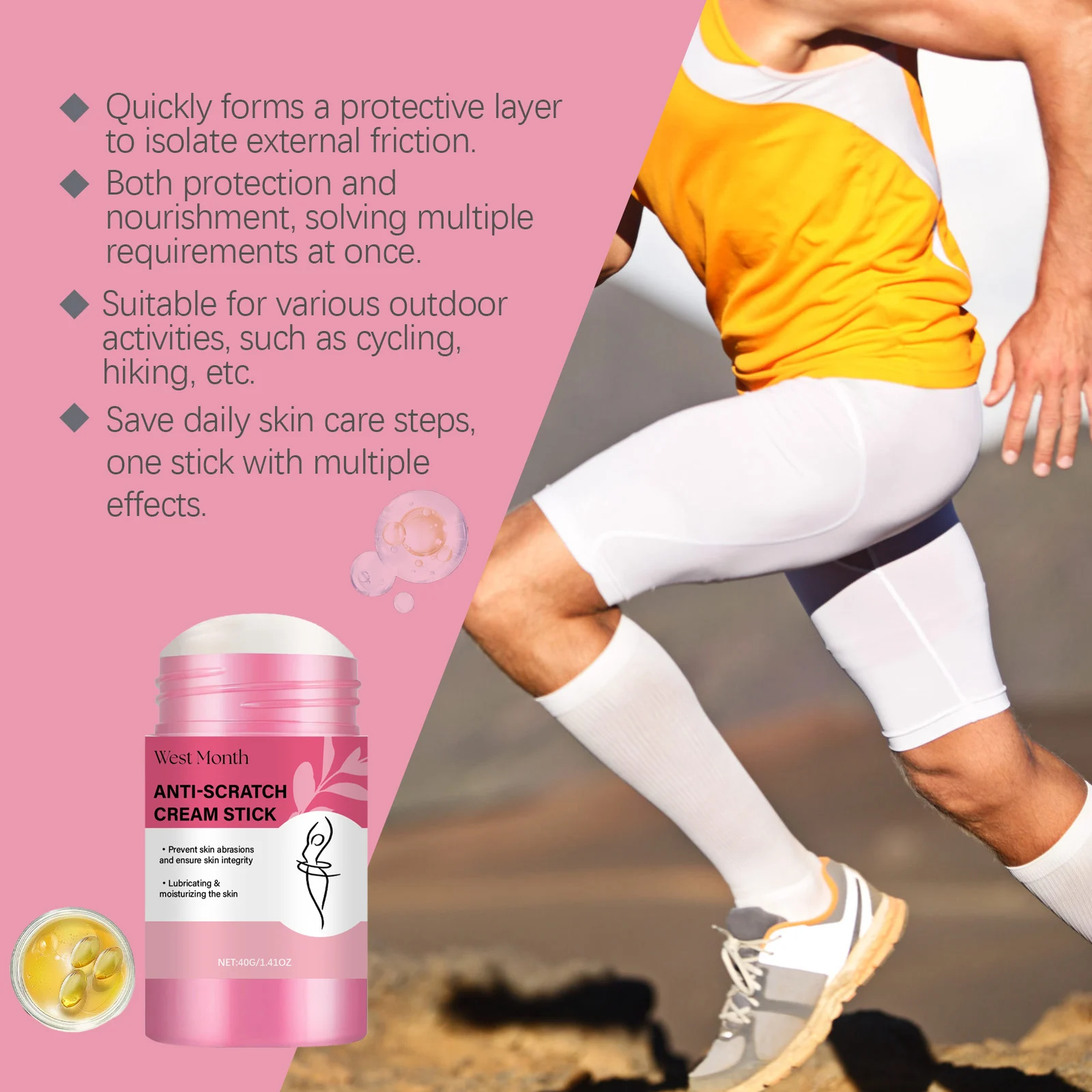 Anti Chafing Stick for Skin Friction and Dryness Relief with Shea Butter and Vitamin E 40g 8 anti chafing stick shea butter vitamin e 40g wes 4sz67j2r desc 8
