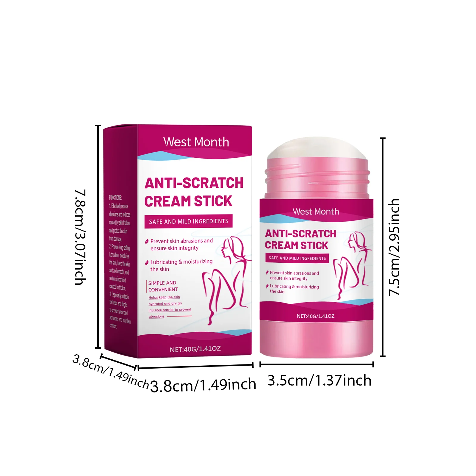 Anti-Friction Body Cream Stick 40g for Skin Protection and Moisturizing 1 anti friction body cream stick 40g wes rhf4evbm desc 1