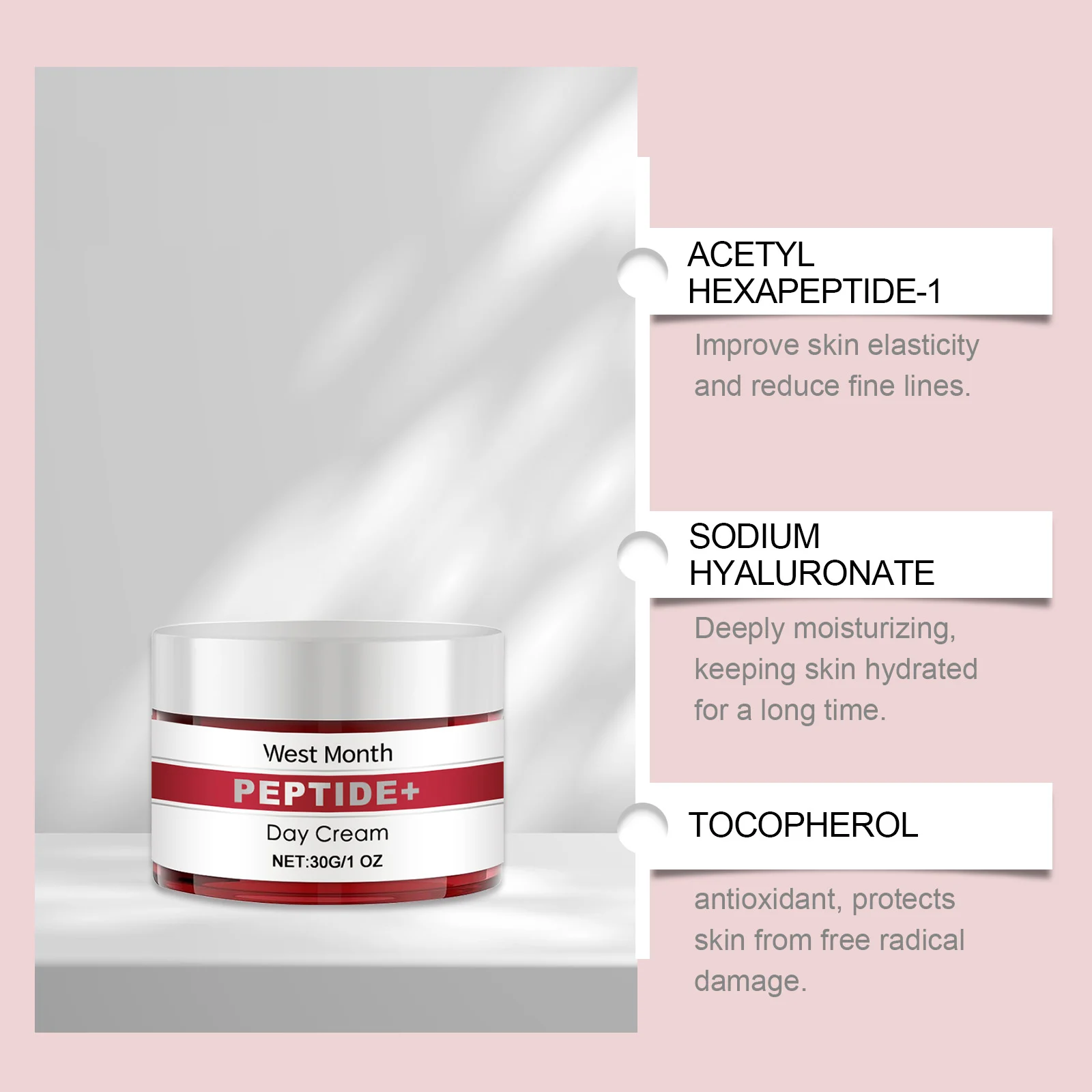 West Month Peptide+ Anti-Wrinkle Day Cream Deeply Moisturizing & Smoothing 7 anti wrinkle face cream wes z352nyqf desc 7