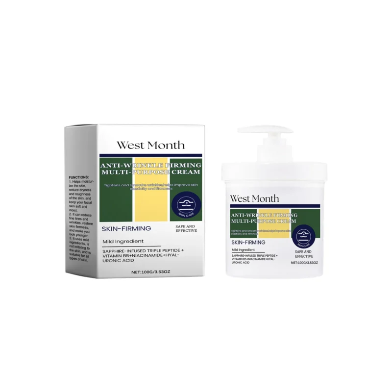 Deeply moisturizing anti-wrinkle firming face cream with Sapphire-Infused Triple Peptide and Hyaluronic Acid