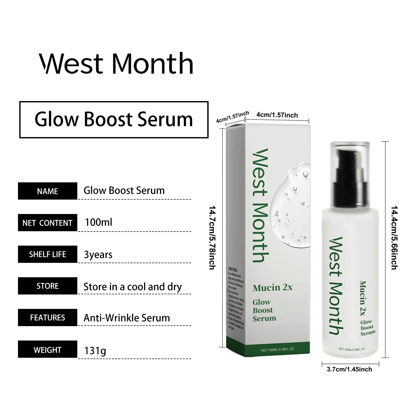 Anti-Wrinkle Serum 100ml for Face, Firming, Hydrating & Boosting Collagen 1 anti wrinkle firming serum 100ml wes zkytwrpe desc 1