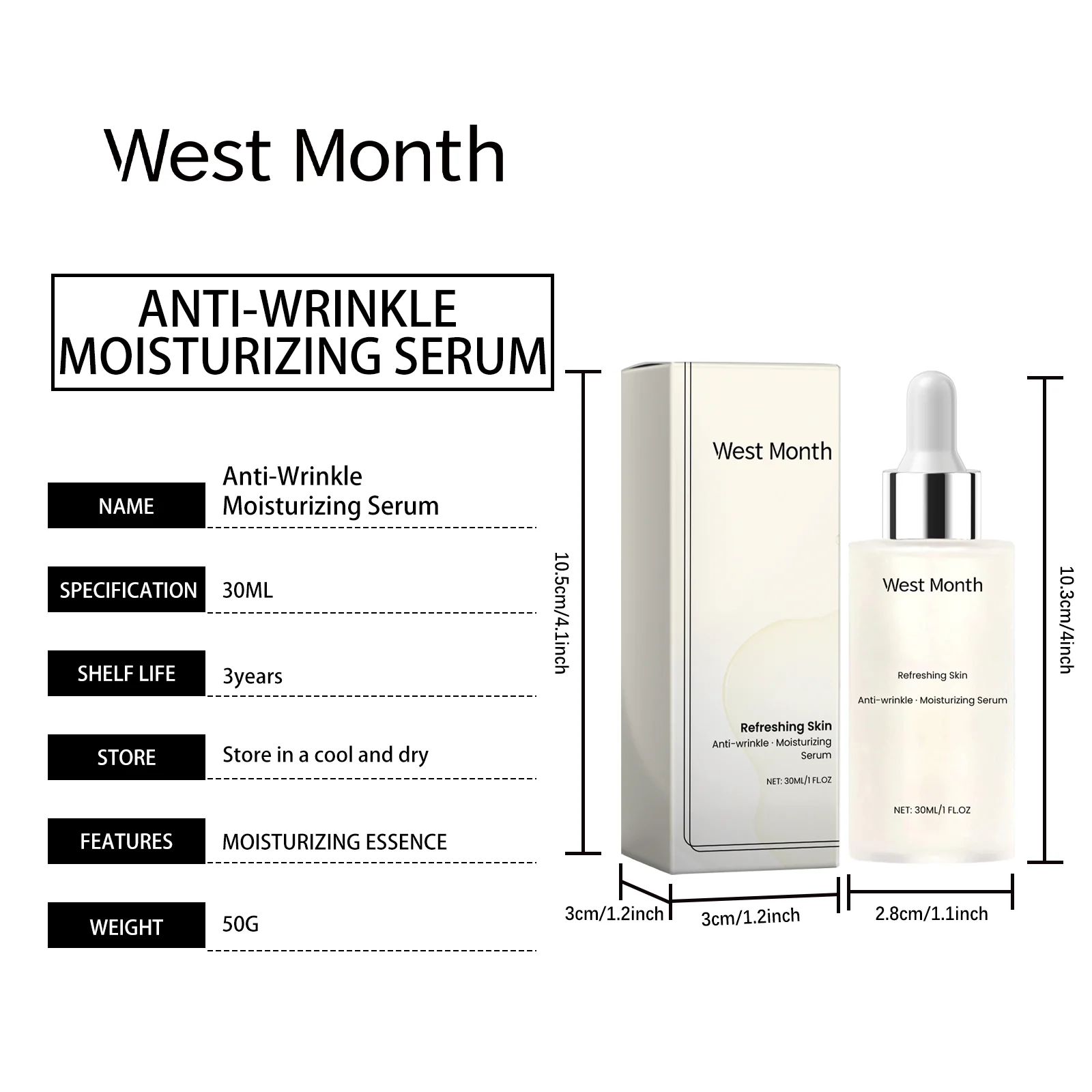 Anti-Wrinkle Moisturizing Serum 30ml for Hydration, Firming, and Fine Line Reduction 1 anti wrinkle moisturizing serum 30ml wes rqrmpq8y desc 1