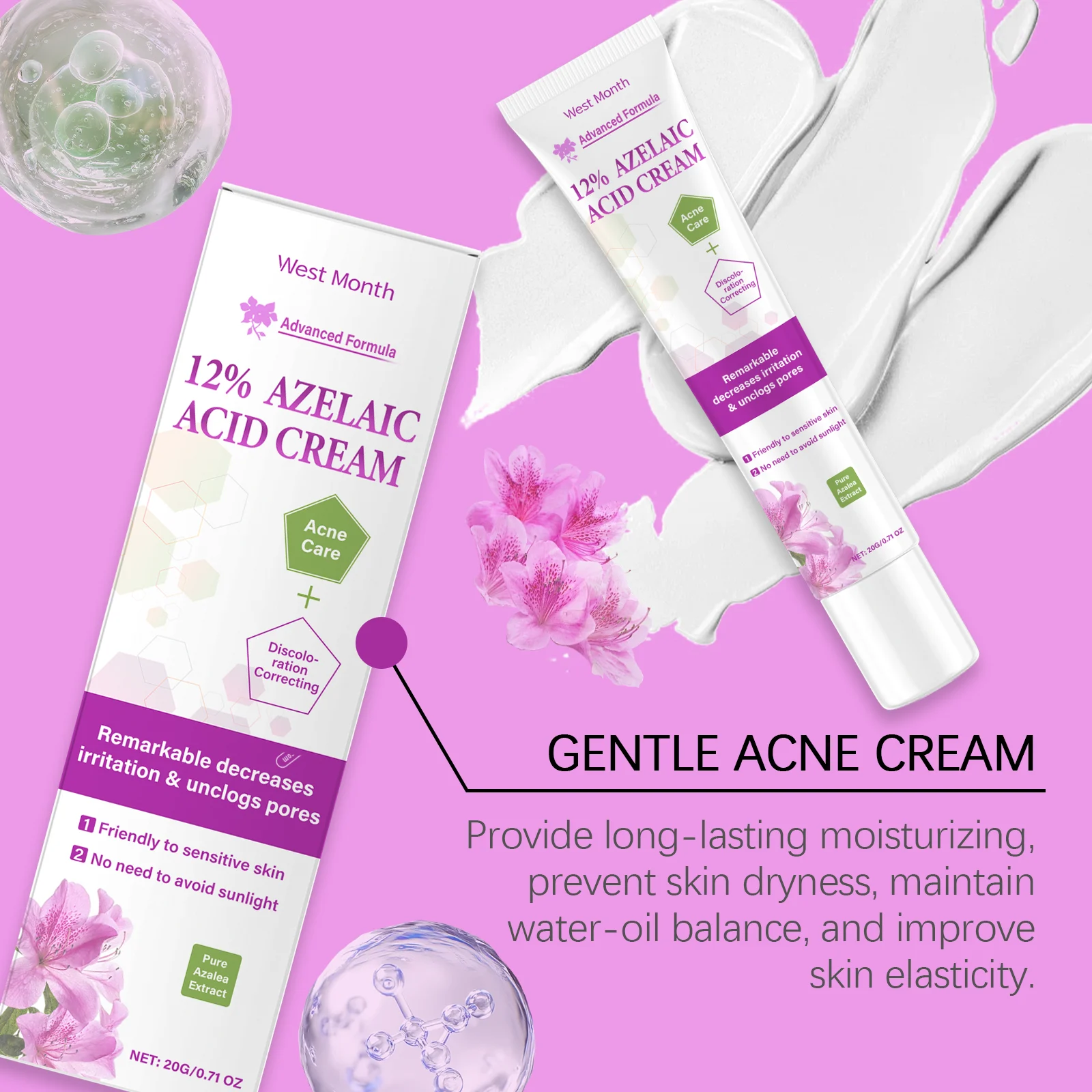 Azelaic Acid Cream 20g Gentle Acne Treatment for Clear, Smooth Skin 6 azelaic acid cream 20g acne treatment wes xwfav4ux desc 6