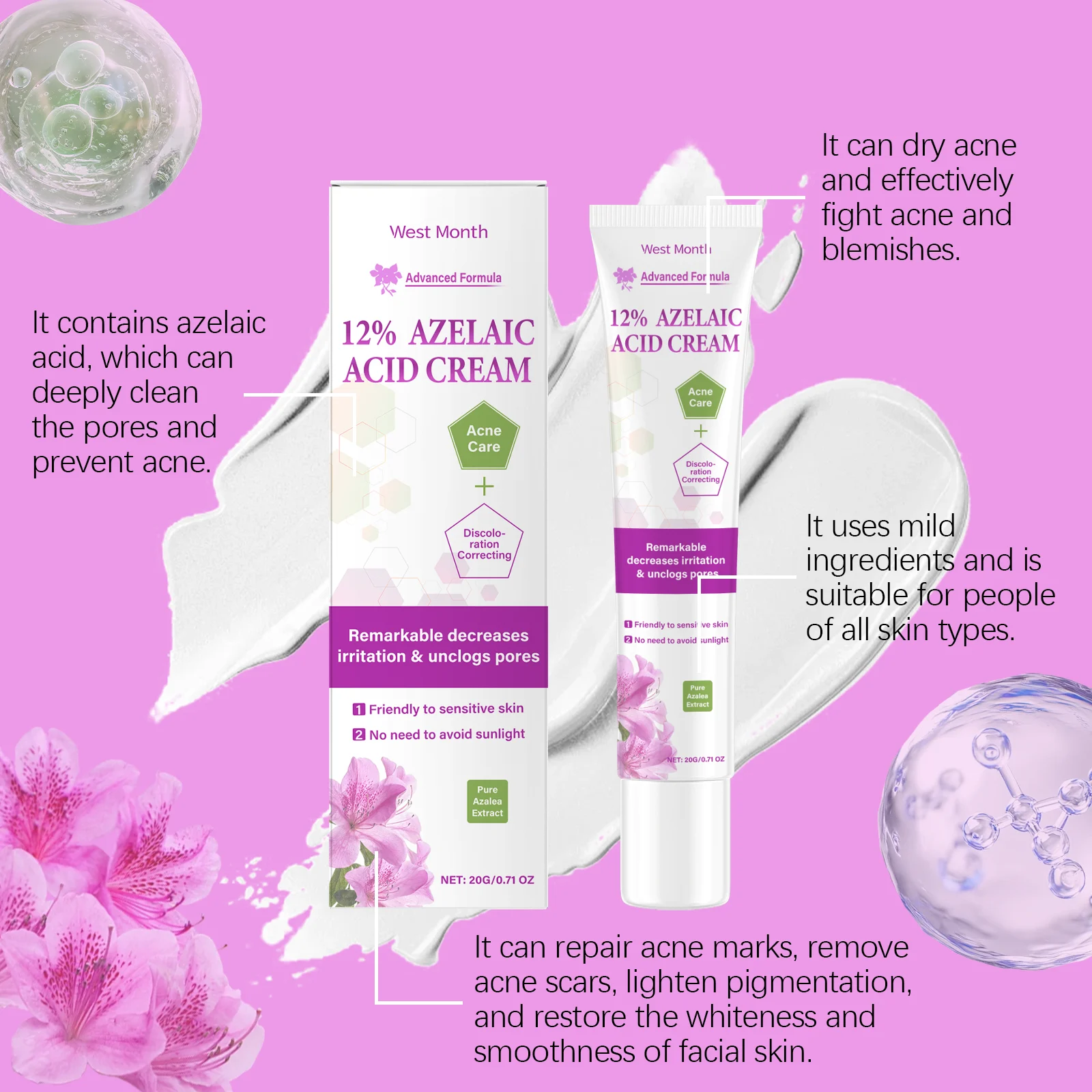 Azelaic Acid Cream 20g Gentle Acne Treatment for Clear, Smooth Skin 7 azelaic acid cream 20g acne treatment wes xwfav4ux desc 7