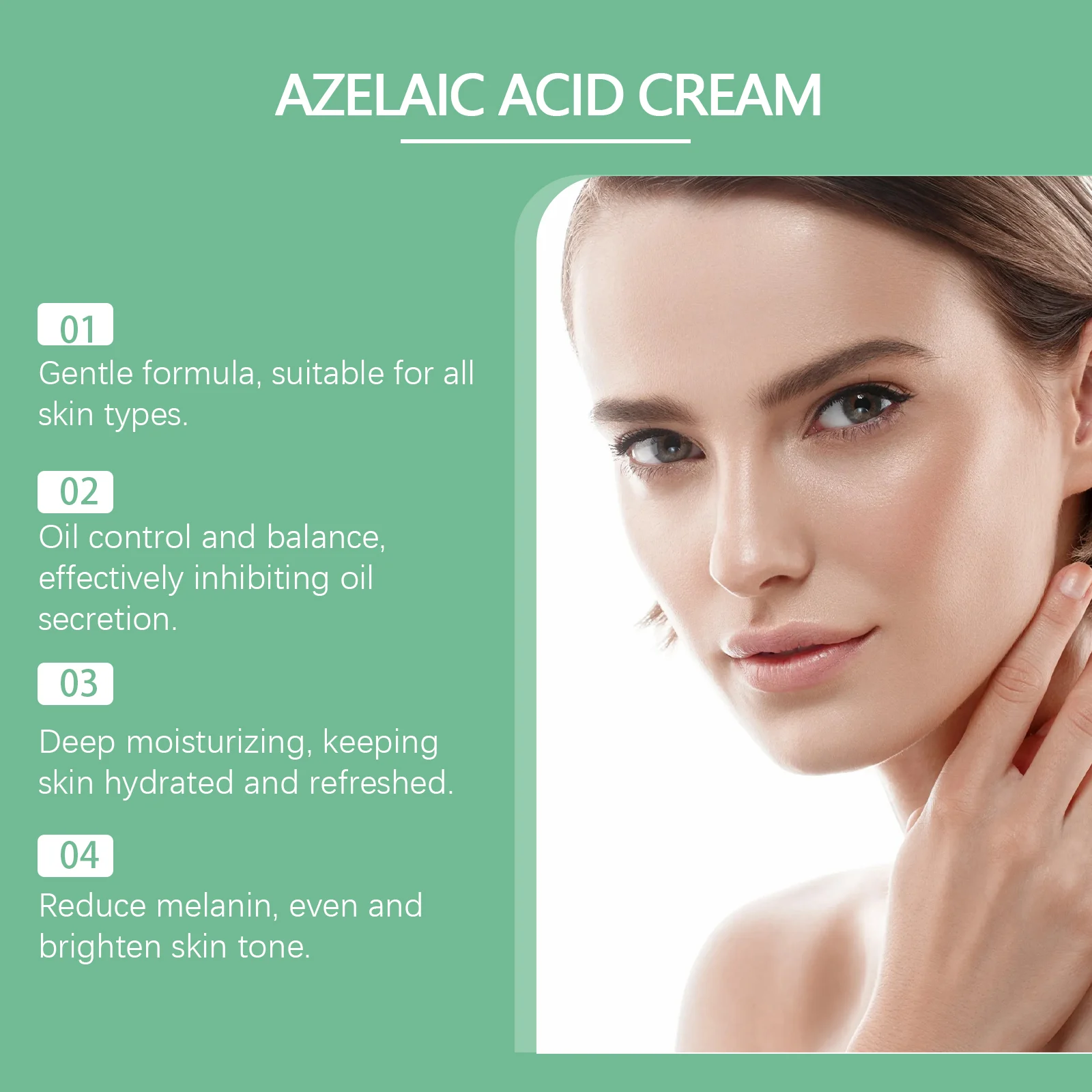 Azelaic Acid Cream 30g for Oily Skin with Vitamin C, Niacinamide for Skin Brightening & Hydration 5 azelaic acid cream 30g oil control brightening wes p3des3na desc 5