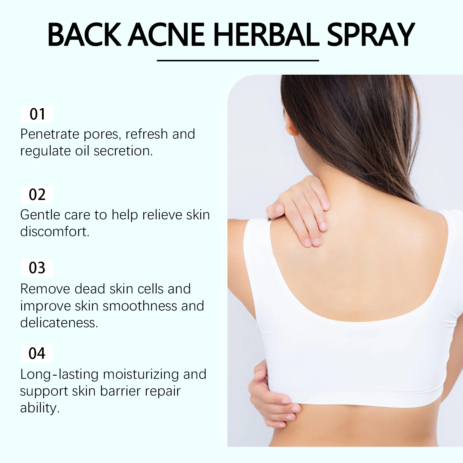 Back Acne Herbal Spray 100ml with Tea Tree Oil for Deep Cleansing & Oil Regulation 11 back acne herbal spray 100ml tea tree oil wes drhxyx28 desc 11
