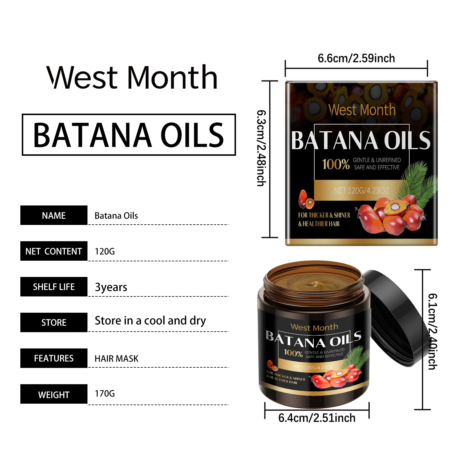 Batana Hair Mask for Damaged Hair Deep Nourishment & Repair 120g 1 batana hair mask deep nourishment repair 120g wes 3m722brh desc 1