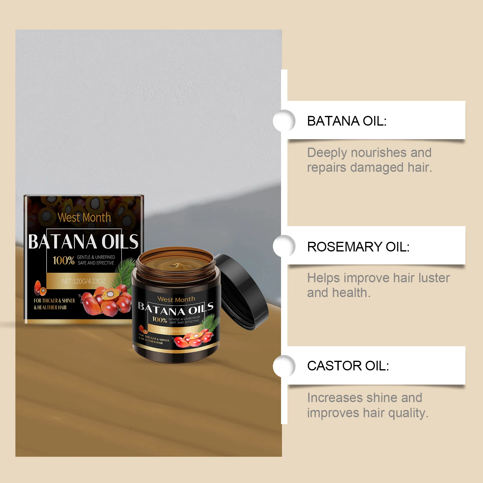 Batana Hair Mask for Damaged Hair Deep Nourishment & Repair 120g 8 batana hair mask deep nourishment repair 120g wes 3m722brh desc 8