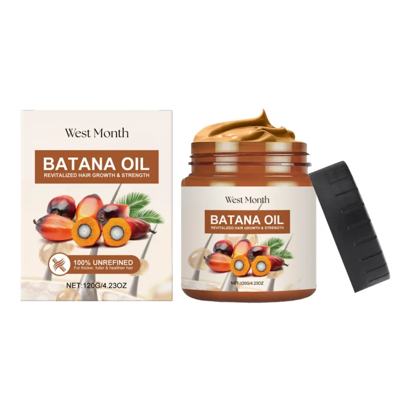 West Month Batana Oil Hair Conditioner for repairing dry, damaged, and split ends, promoting hair growth and strength.