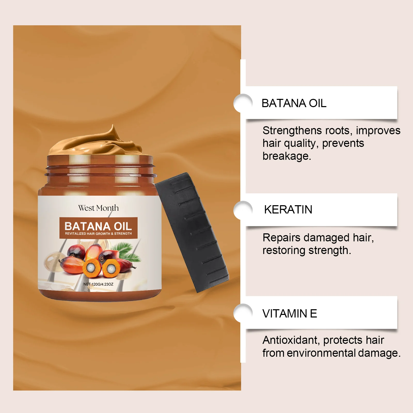 Batana Oil Hair Conditioner Revitalizes Growth & Strengthens Dry Damaged Hair 120g 5 batana oil hair conditioner revitalizes growth strengthens damaged hair wes 75ytqfmj desc 5