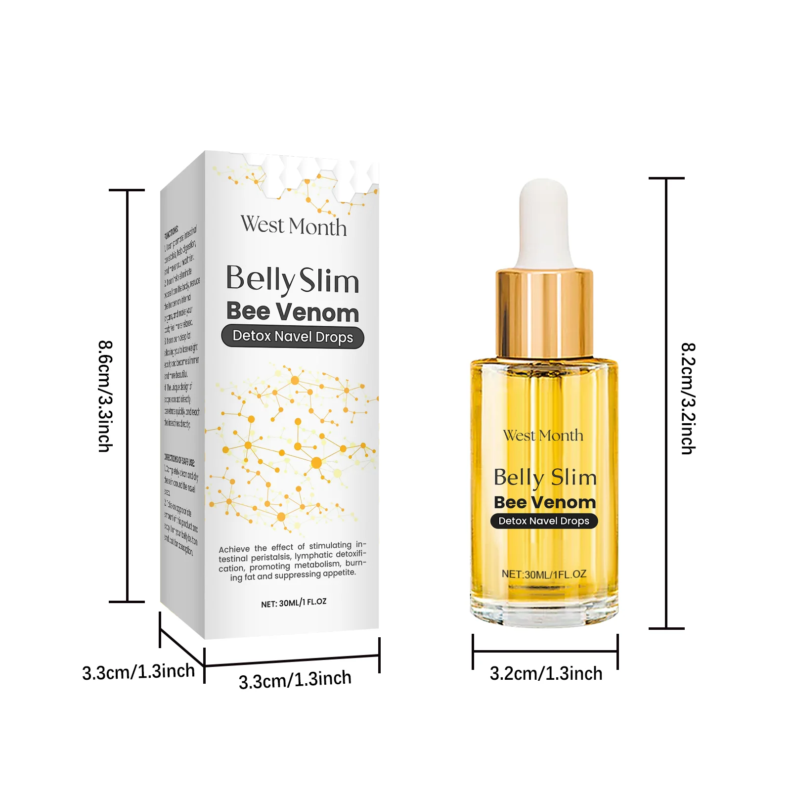 Bee Venom Body Care Serum 30ml Gentle Nourishing Tightening Slimming Navel Drops 1 bee venom body care slimming navel drops 30ml wes 8qy3mck7 desc 1