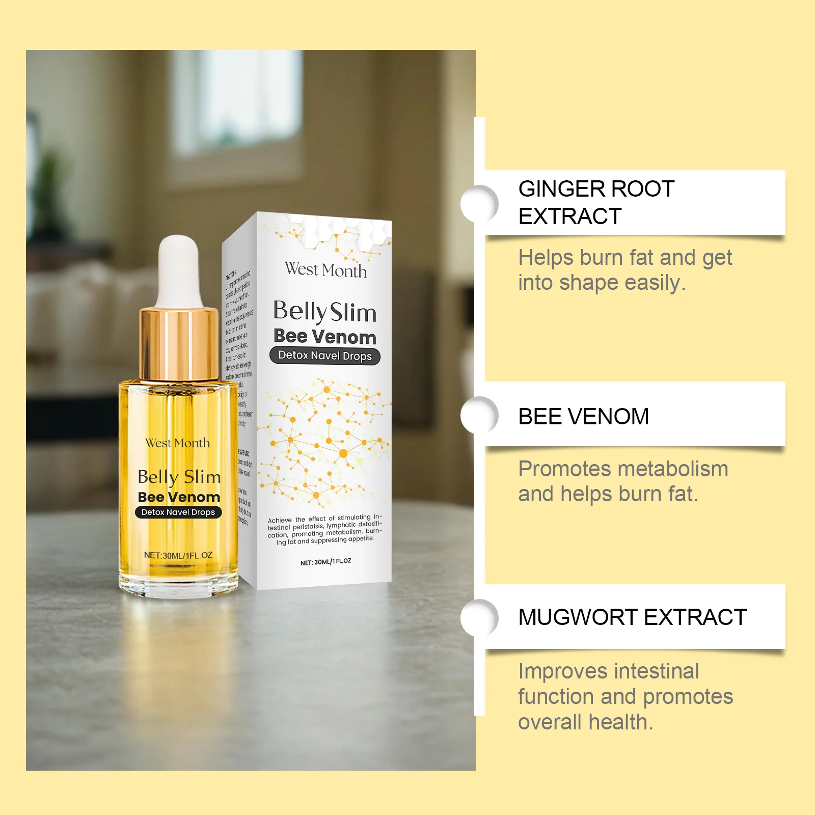 Bee Venom Body Care Serum 30ml Gentle Nourishing Tightening Slimming Navel Drops 8 bee venom body care slimming navel drops 30ml wes 8qy3mck7 desc 8