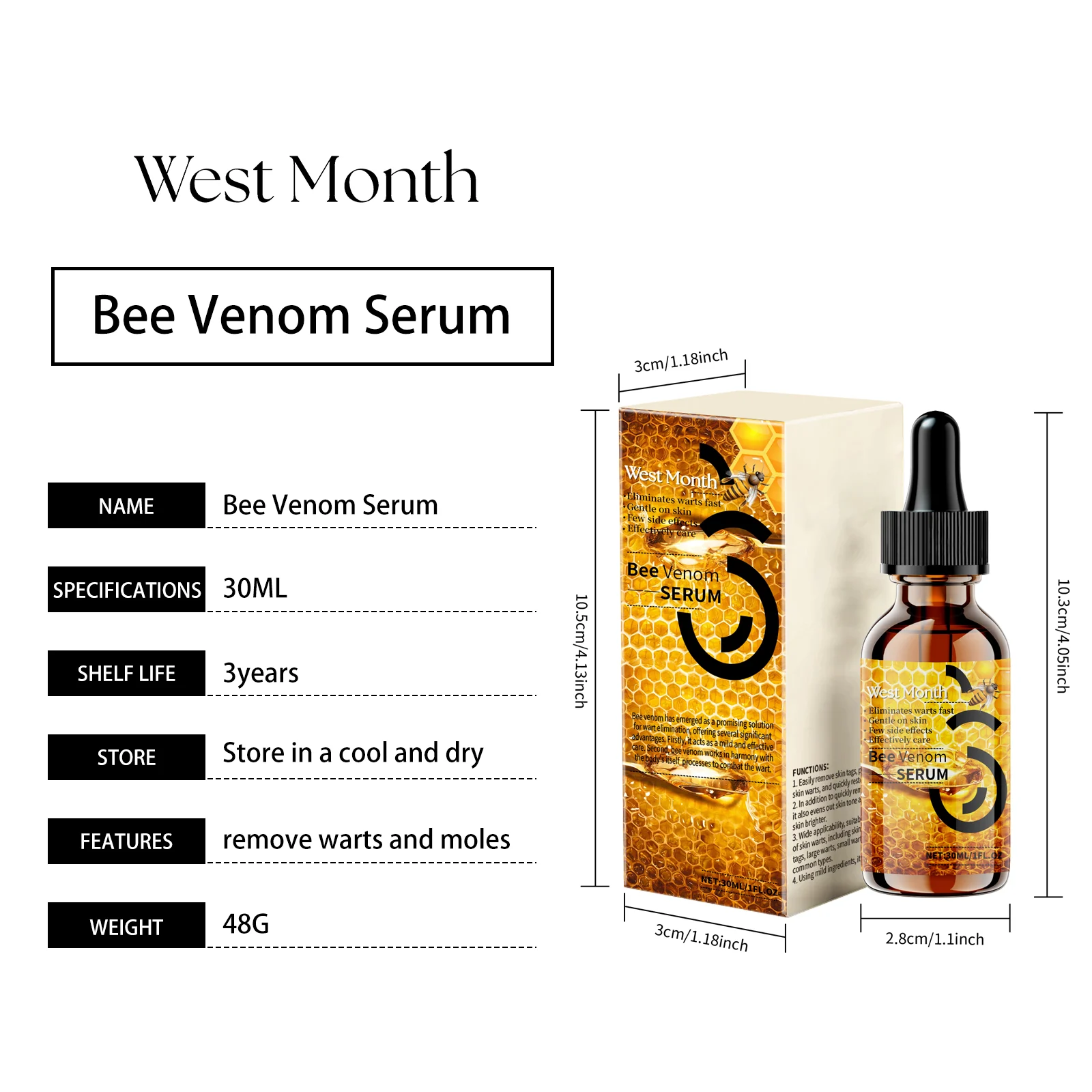 Bee Venom Skin Serum 30ml for Wart & Skin Tag Removal, Evens Skin Tone 1 bee venom skin serum 30ml wart removal wes st9avt8c desc 1