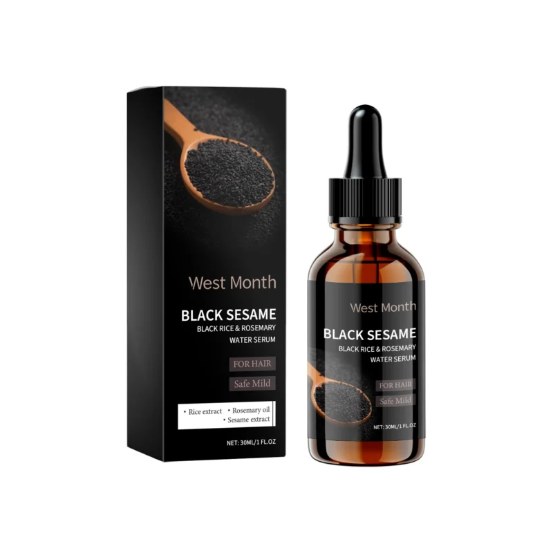 West Month Black Sesame Hair Growth Serum 30ml for Thicker, Stronger, and Healthier Hair