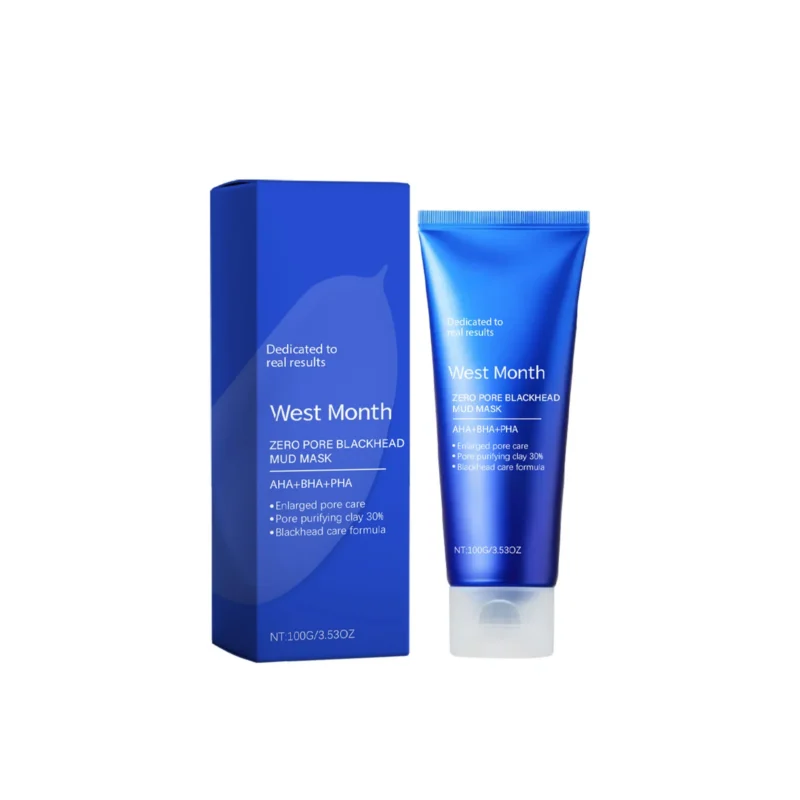 West Month Blackhead Mud Mask for deep cleansing pores, removing blackheads, and controlling oil.