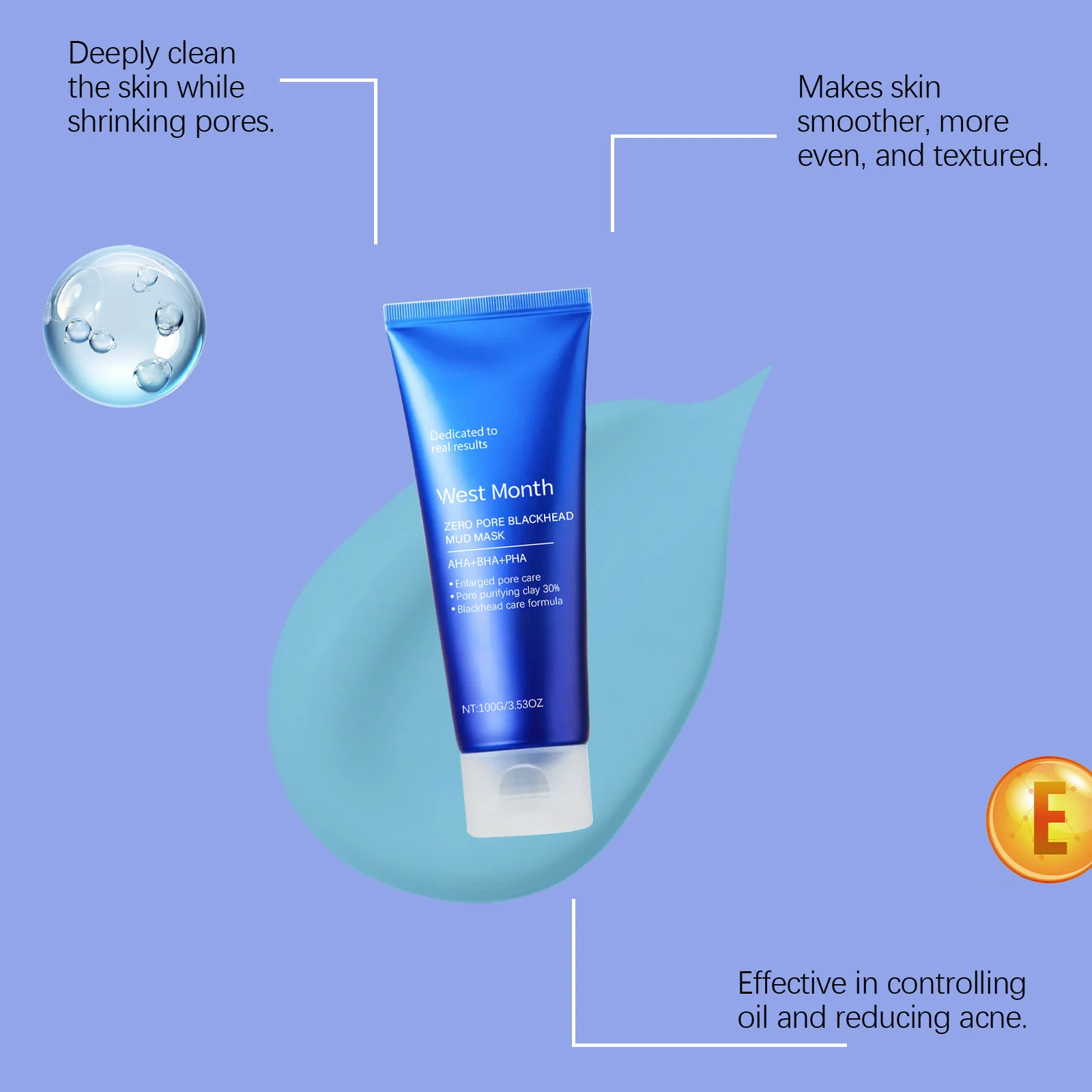 Blackhead Mud Mask with AHA BHA PHA 100g for Deep Cleansing, Pore Shrinking & Oil Control 8 blackhead mud mask aha bha pha 100g wes tp7hct2j desc 8