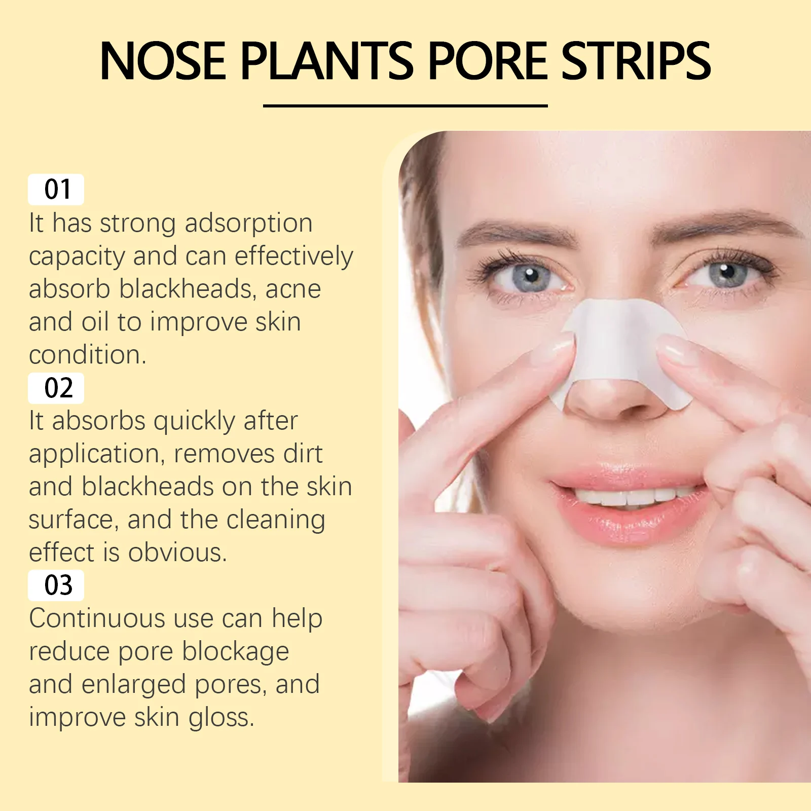 Blackhead Nose Strips 60 Pieces Deep Cleansing Pore Strips for Acne and Oil Control 8 blackhead nose strips 60 pieces deep cleansing pore strips wes na65mnu3 desc 8