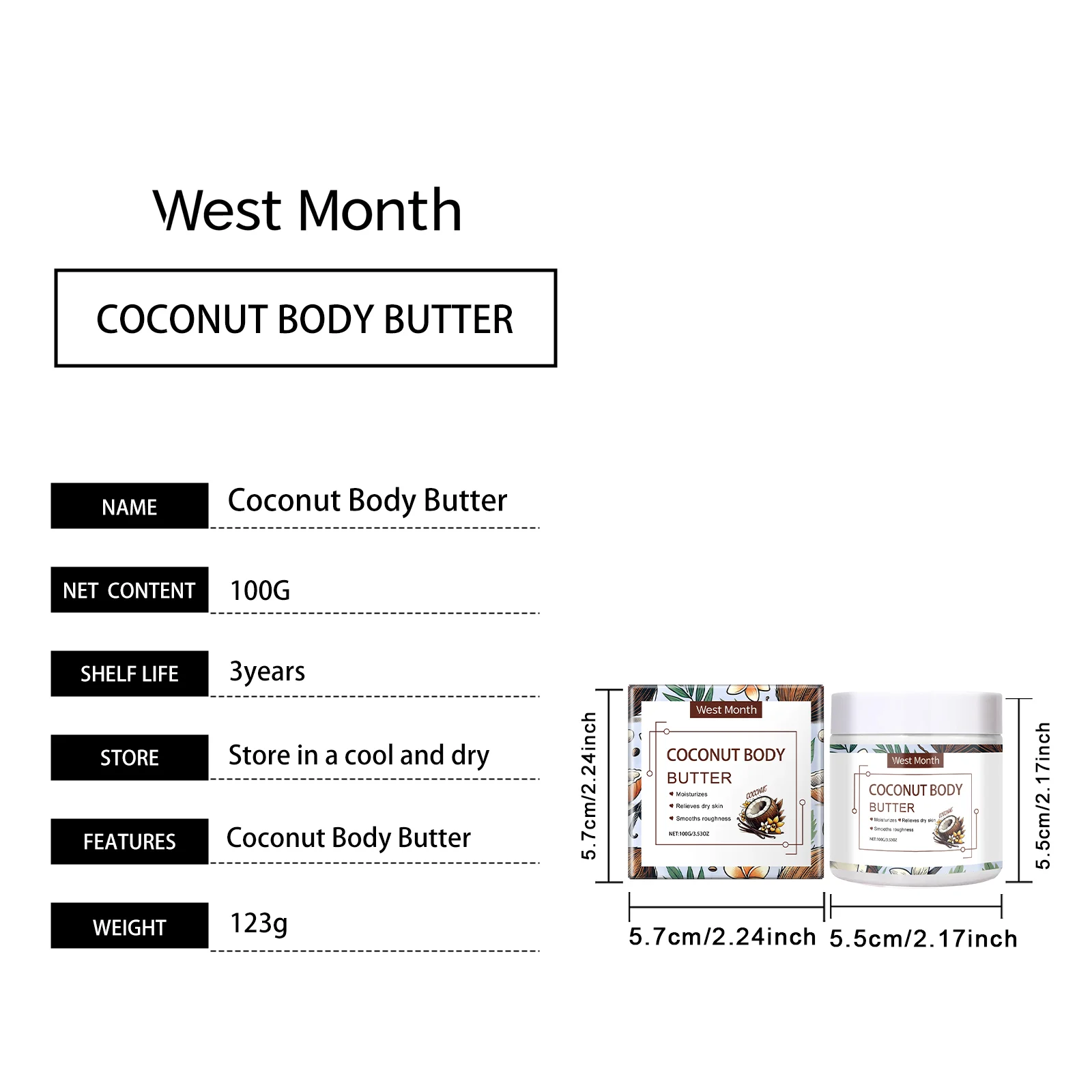 Body Butter Moisturizing Cream 100g for Dry Rough Skin Repair and Deep Hydration 1 body butter moisturizing cream 100g wes gfk3qgd5 desc 1