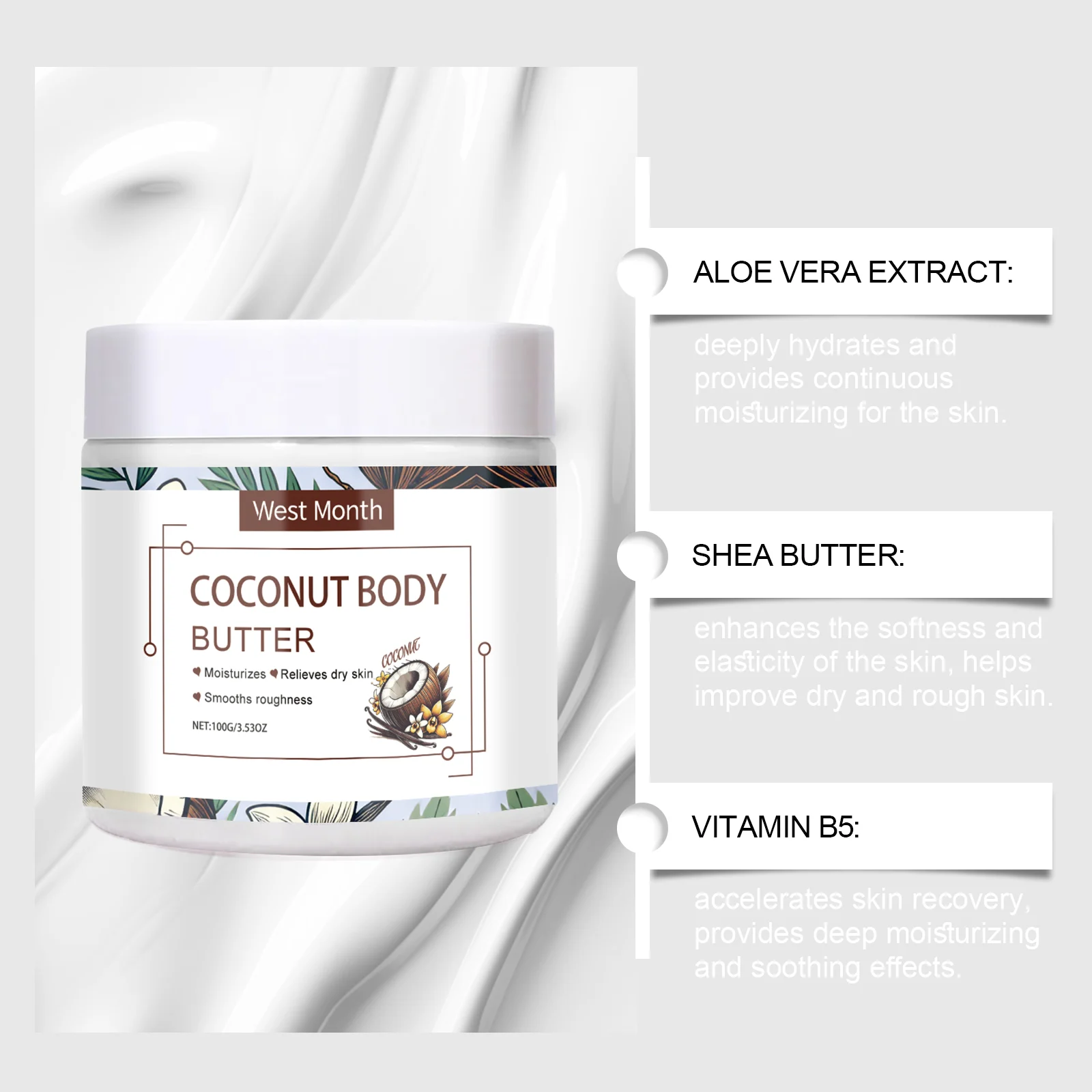 Body Butter Moisturizing Cream 100g for Dry Rough Skin Repair and Deep Hydration 6 body butter moisturizing cream 100g wes gfk3qgd5 desc 6