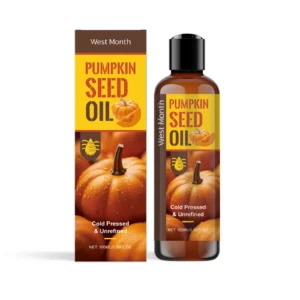 West Month Body Care Oil 100ml bottle for deep moisturizing of skin and hair, featuring pumpkin seed oil