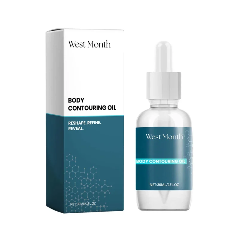 West Month Body Contouring Oil for firming skin and enhancing body lines in a 30ml bottle