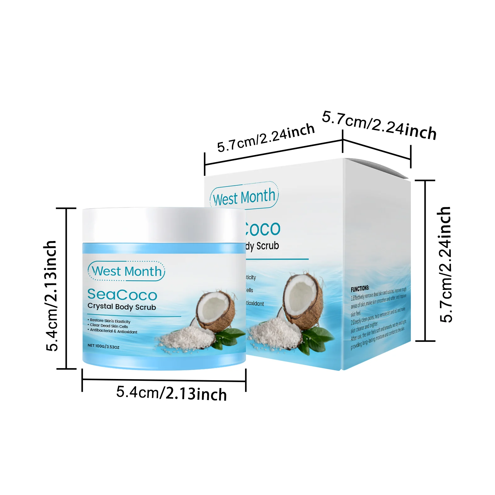 Body Exfoliating Scrub Crystal Exfoliator for Smooth Skin 100g 1 body exfoliating scrub crystal exfoliator 100g wes rqm9hrt3 desc 1