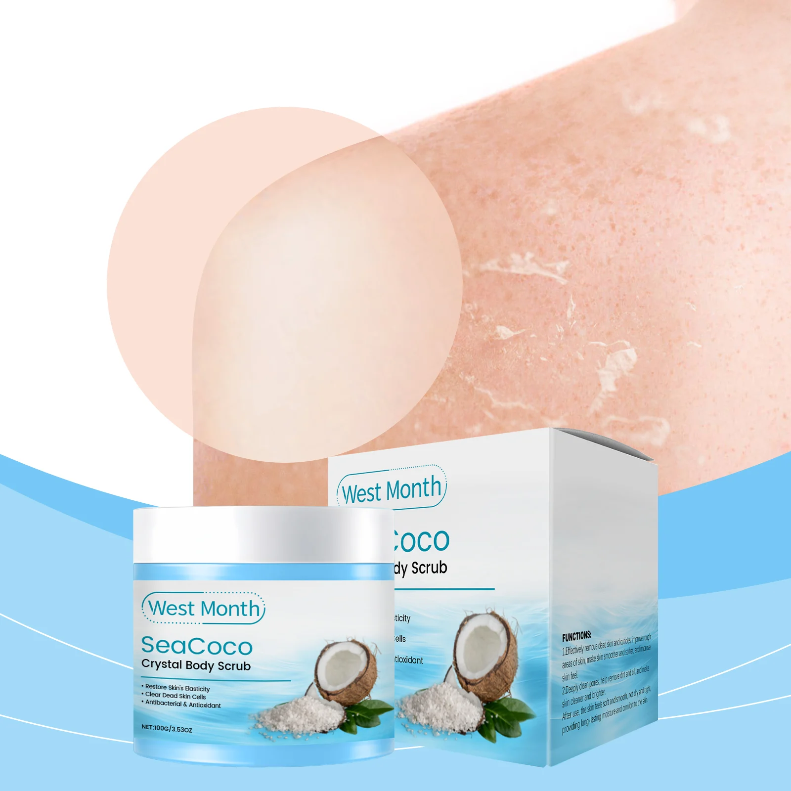 Body Exfoliating Scrub Crystal Exfoliator for Smooth Skin 100g 2 body exfoliating scrub crystal exfoliator 100g wes rqm9hrt3 desc 2