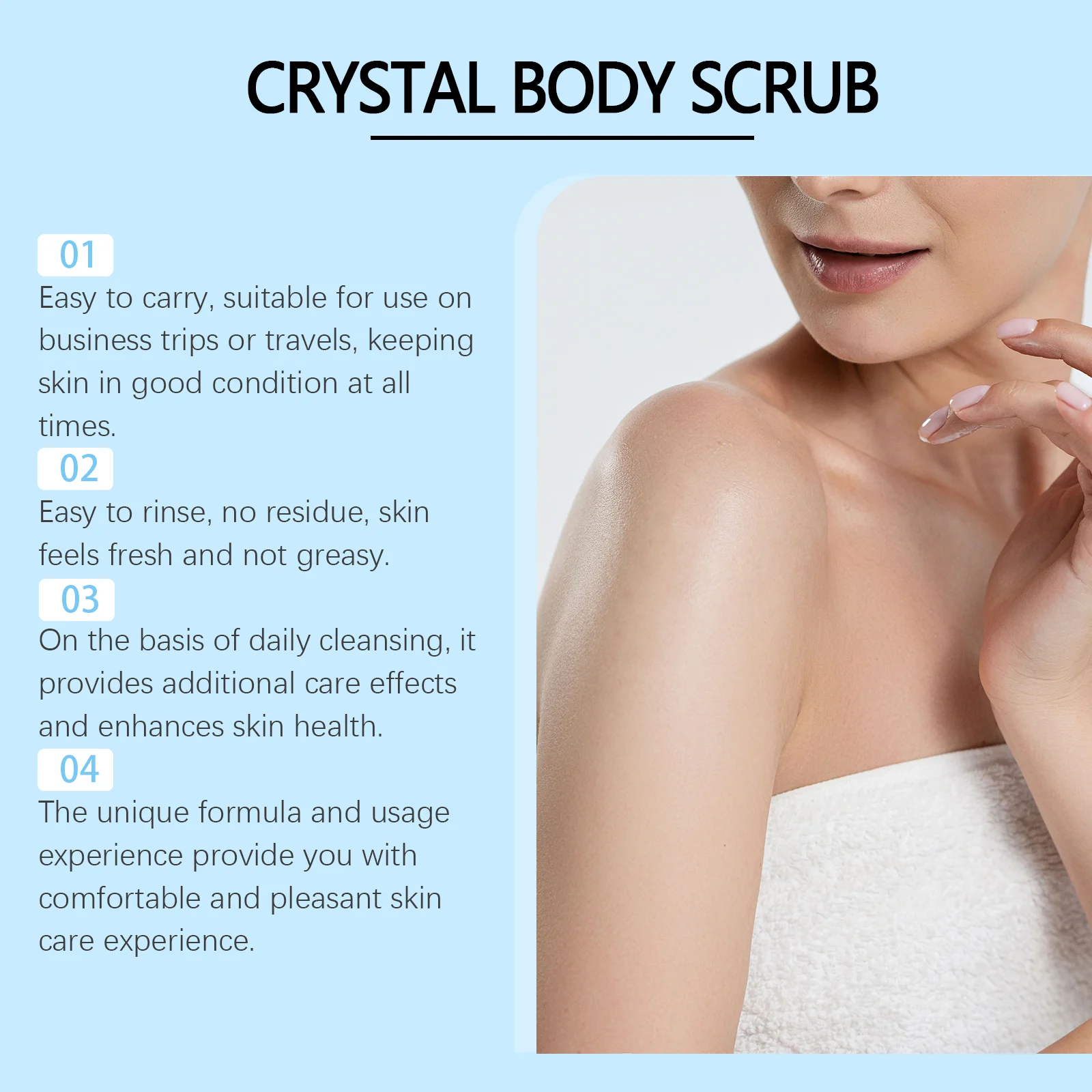 Body Exfoliating Scrub Crystal Exfoliator for Smooth Skin 100g 5 body exfoliating scrub crystal exfoliator 100g wes rqm9hrt3 desc 5
