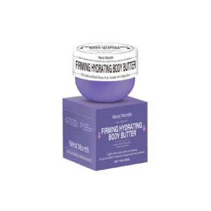West Month Firming Hydrating Body Butter with Coffee and Retinol for slimming, firming, and deeply moisturizing loose skin.