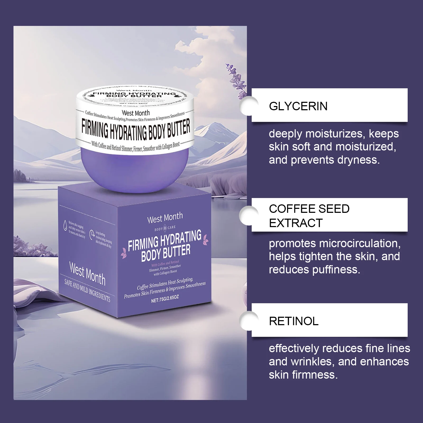 Body Firming Massage Cream Moisturizing Anti-Aging Body Butter for Loose Skin 5 body firming massage cream moisturizing anti aging body butter 75g wes c4jpjvqk desc 5