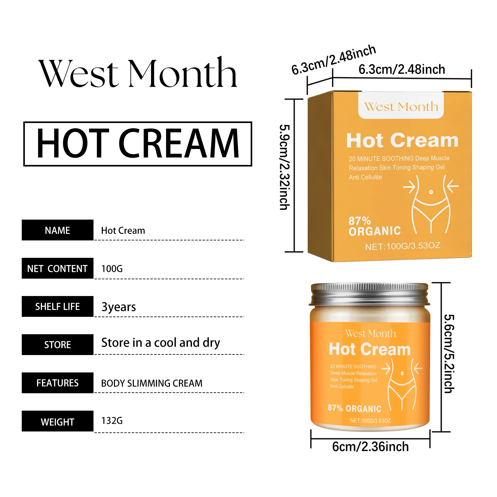Body Firming Cream with Ginger Extract & Hyaluronic Acid for Toning, Slimming & Cellulite Reduction 1 body firming slimming cream 100g wes qpjxsbzy desc 1